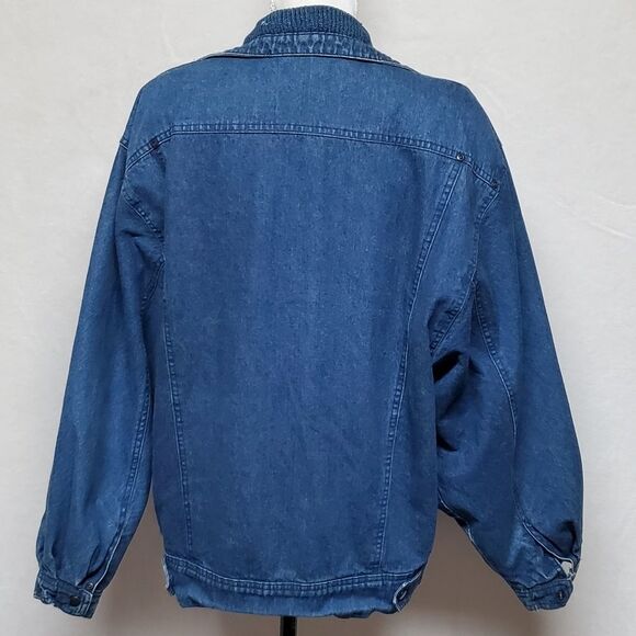 RARE Vintage 1970s Etienne Aigner Blue Tapered Sleeve Filled Puffer Denim Jacket - Picture 8 of 13